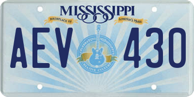 MS license plate AEV430
