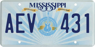 MS license plate AEV431