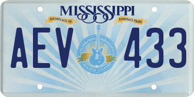 MS license plate AEV433