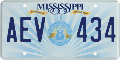 MS license plate AEV434