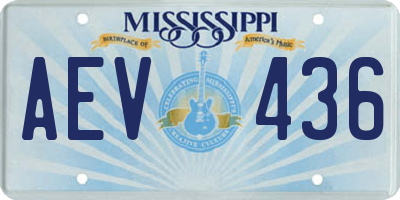 MS license plate AEV436