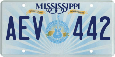 MS license plate AEV442