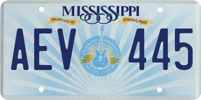 MS license plate AEV445