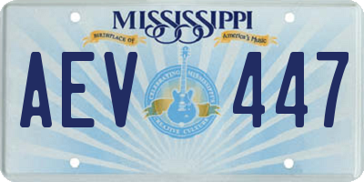 MS license plate AEV447
