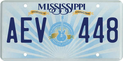 MS license plate AEV448