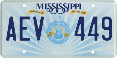 MS license plate AEV449