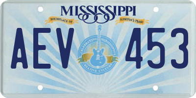 MS license plate AEV453