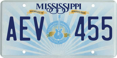 MS license plate AEV455