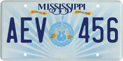 MS license plate AEV456