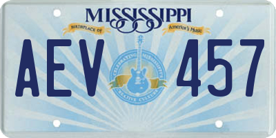 MS license plate AEV457