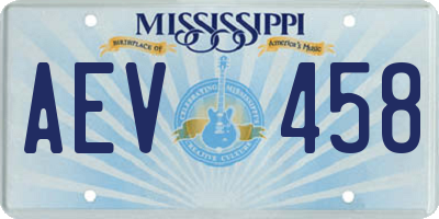 MS license plate AEV458