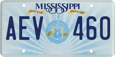 MS license plate AEV460
