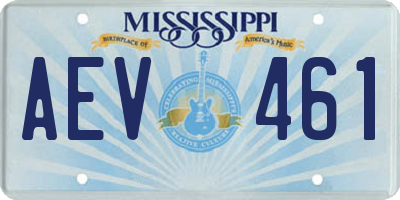 MS license plate AEV461