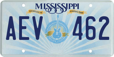 MS license plate AEV462