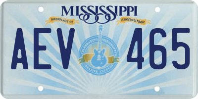 MS license plate AEV465