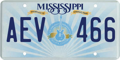 MS license plate AEV466