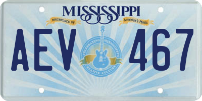 MS license plate AEV467