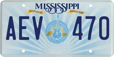 MS license plate AEV470