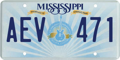 MS license plate AEV471