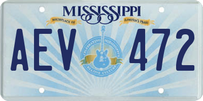 MS license plate AEV472