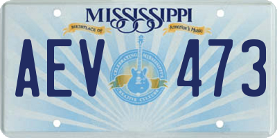 MS license plate AEV473