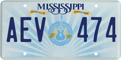 MS license plate AEV474