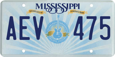 MS license plate AEV475