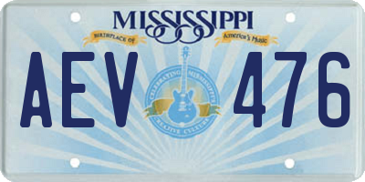MS license plate AEV476
