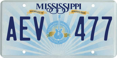 MS license plate AEV477