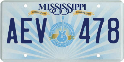 MS license plate AEV478