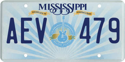 MS license plate AEV479