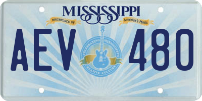 MS license plate AEV480