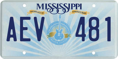 MS license plate AEV481