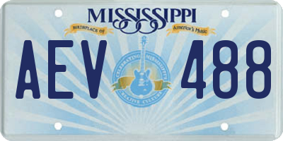 MS license plate AEV488