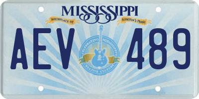 MS license plate AEV489