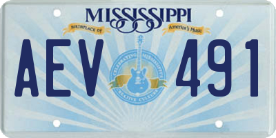 MS license plate AEV491