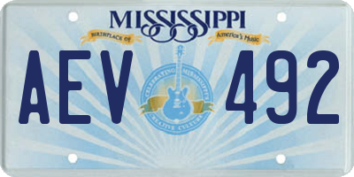 MS license plate AEV492