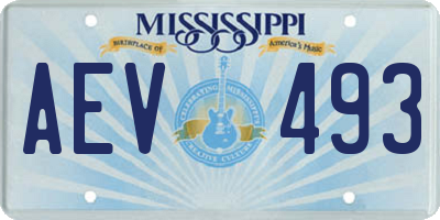 MS license plate AEV493