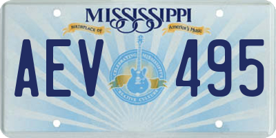 MS license plate AEV495