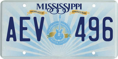 MS license plate AEV496
