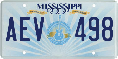 MS license plate AEV498