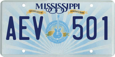 MS license plate AEV501