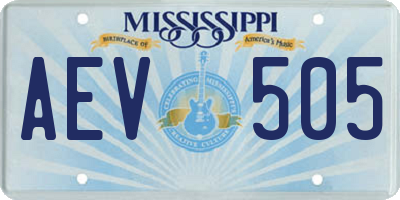 MS license plate AEV505