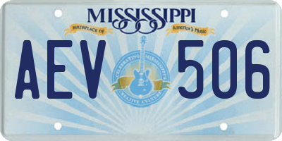 MS license plate AEV506