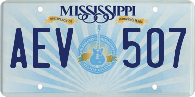MS license plate AEV507