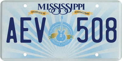 MS license plate AEV508
