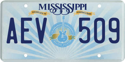 MS license plate AEV509