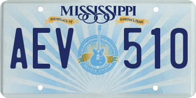 MS license plate AEV510