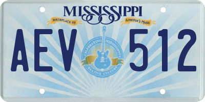 MS license plate AEV512