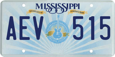 MS license plate AEV515
